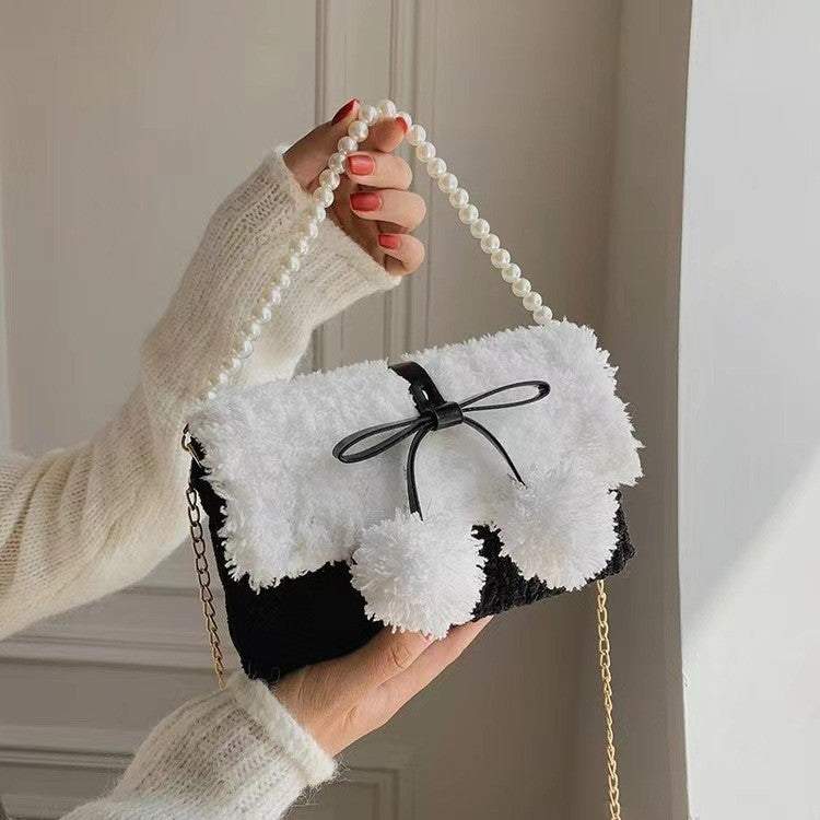 Cute PU Leather Bow Decoration | DIY Bag Accessory | Crochet Bag Charm | Handbag Decoration | Aksesori Beg