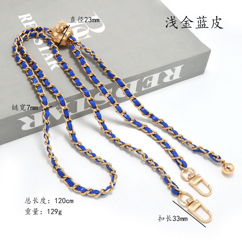 120cm- PU Leather Chain Strap with Adjustable Gold Ball Buckle | Crossbody Bag Chain Replacement | Tali / Rantai Bag