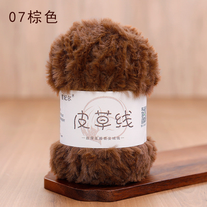 100g- Faux Mink Fur Yarn | Long Pile Plush Yarn for Hats, Scarves & DIY Knitting | Crochet Yarn | Benang Kait 皮草线 水貂绒毛线