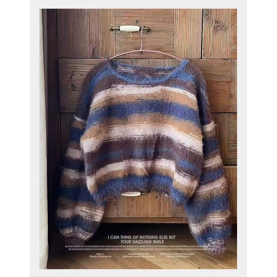 100g- Variegated Long Pile Wool Blend Yarn| Crochet & Knitting Yarn for Hat Shawl Scarf | Benang Kait | 十刻 雪宝同款 平替 羊毛混纺线