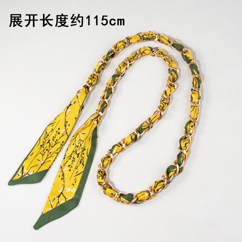 115cm Scarf Woven Bag Chain Strap | Decorative Shoulder Strap | Crossbody Replacement Chain | Sling Bag Tali/ Rantai Bag