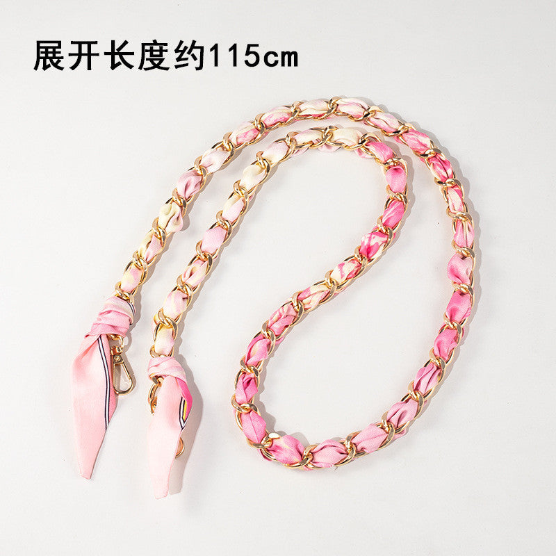 115cm Scarf Woven Bag Chain Strap | Decorative Shoulder Strap | Crossbody Replacement Chain | Sling Bag Tali/ Rantai Bag