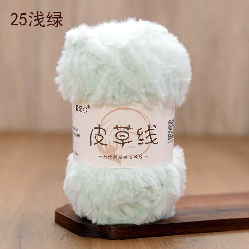 100g- Faux Mink Fur Yarn | Long Pile Plush Yarn for Hats, Scarves & DIY Knitting | Crochet Yarn | Benang Kait 皮草线 水貂绒毛线