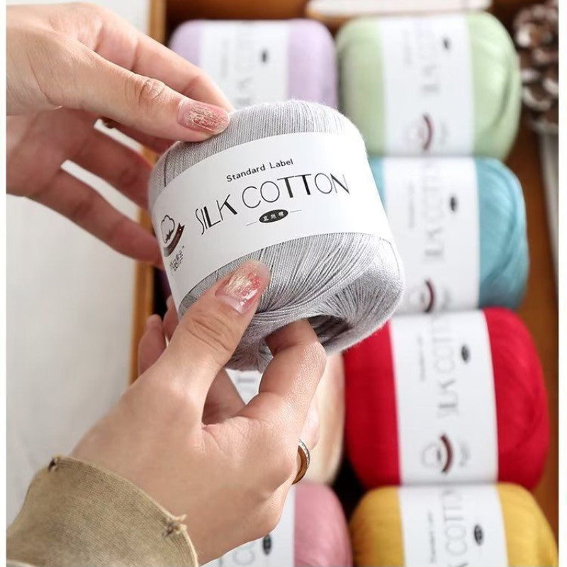 No.6 Lace Yarn | 50g Silk Cotton Lace Yarn for Crochet & Knitting Clothes | Hat | Doll | Benang Kait | 6号蕾丝线真丝棉线