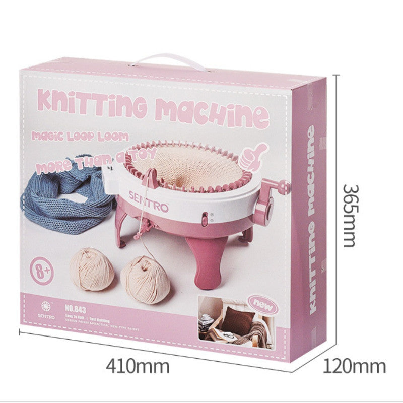48 Needles Knitting Machine for Kids | Round Loom DIY Weaving Toy | Scarf Hat Socks Maker Kit | Crochet Craft Set