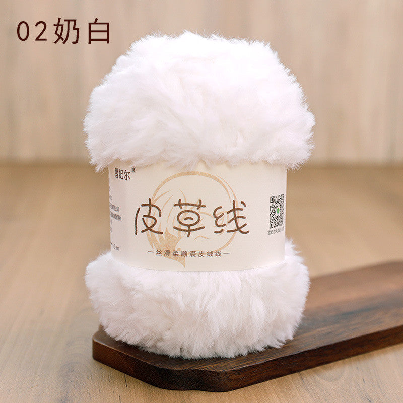 100g- Faux Mink Fur Yarn | Long Pile Plush Yarn for Hats, Scarves & DIY Knitting | Crochet Yarn | Benang Kait 皮草线 水貂绒毛线