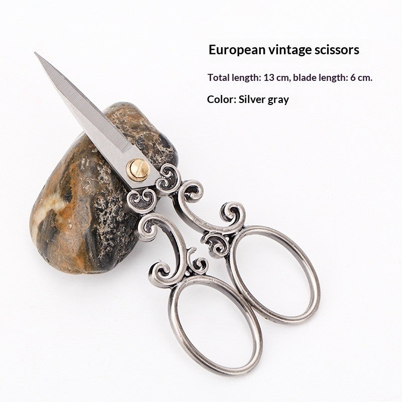 Classic European Handcrafted Scissors – Small Stainless Steel Tailor Tool with Ornate Pattern | Small Cutter