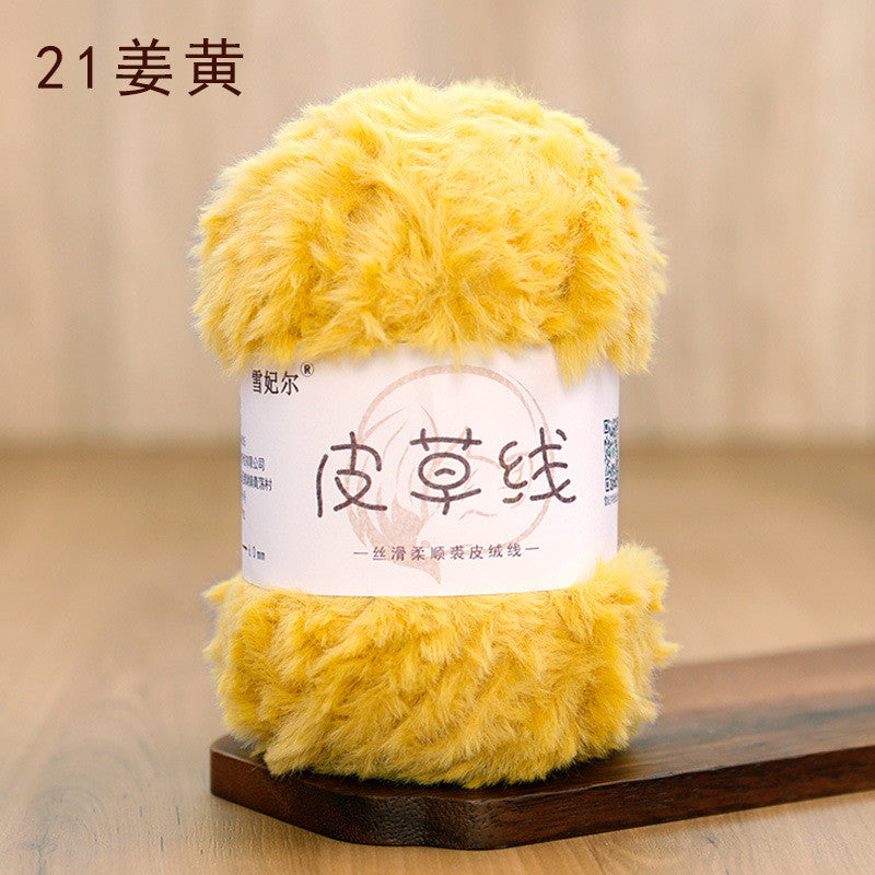 100g- Faux Mink Fur Yarn | Long Pile Plush Yarn for Hats, Scarves & DIY Knitting | Crochet Yarn | Benang Kait 皮草线 水貂绒毛线