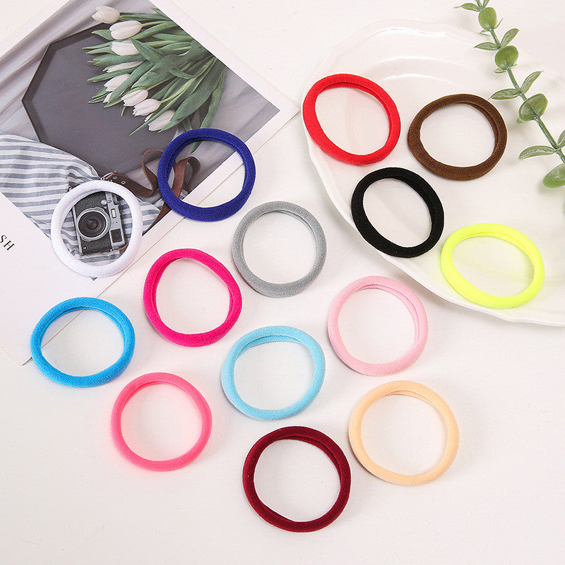 50pcs- Korean Style Seamless Hair Ties | High Elastic & Durable Towel Hair Bands for Women | Hair Tie