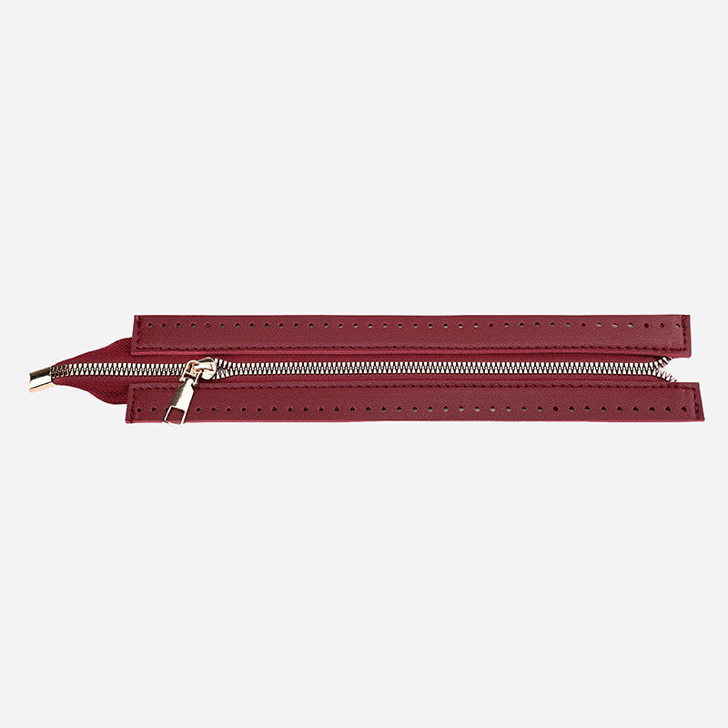 28cm PU Leather Zipper for crochet Bag- Woven Bag Hardware Sewing PU Leather Zipper