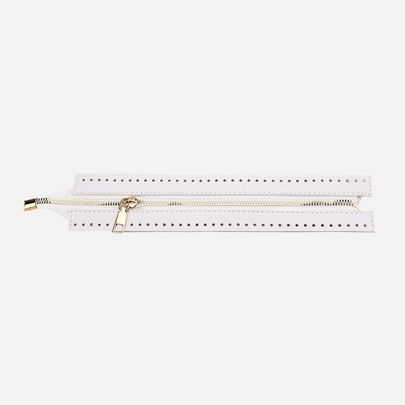 28cm PU Leather Zipper for crochet Bag- Woven Bag Hardware Sewing PU Leather Zipper