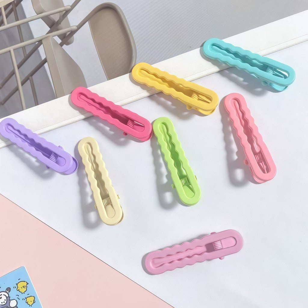10pcs Wavy Hair Clip | Candy Color Metal Snap Clip | Bangs & Side Hair Clip | DIY Hair Accessories Supplies