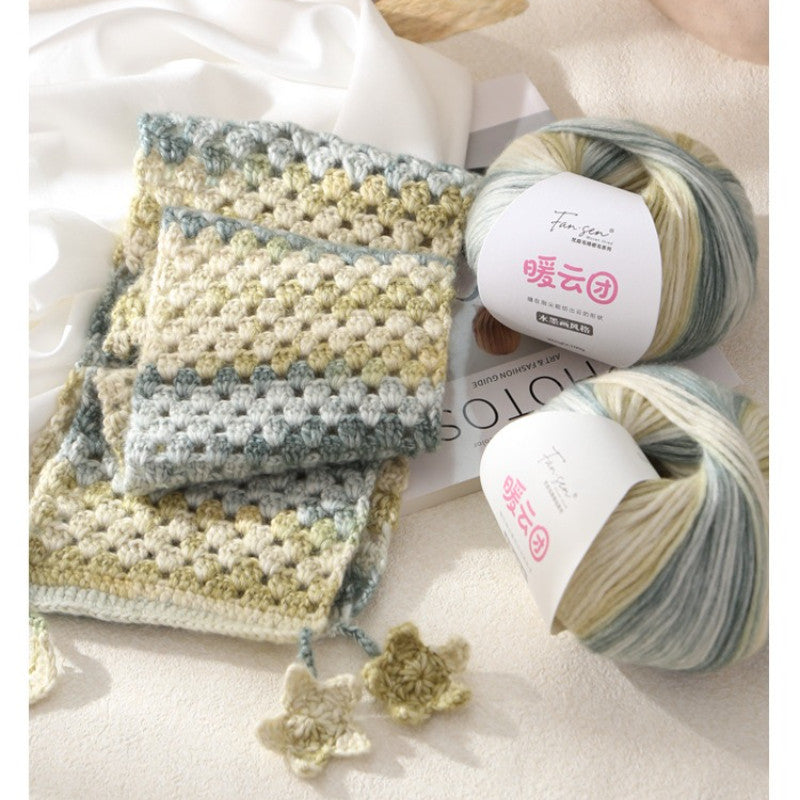 100g- Soft Gradient Yarn for Crochet & Knitting Scarf, Sweater, Blanket | Benang Kait | 暖云团