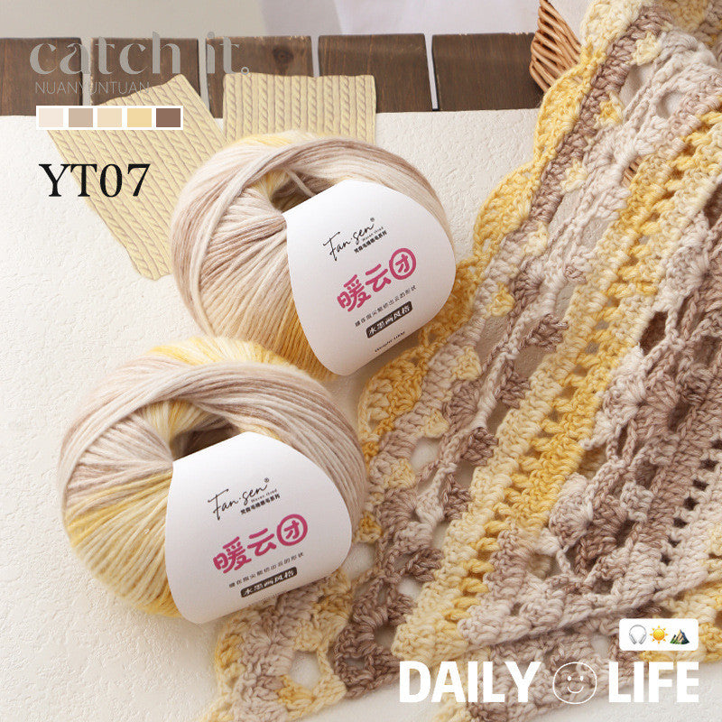 100g- Soft Gradient Yarn for Crochet & Knitting Scarf, Sweater, Blanket | Benang Kait | 暖云团