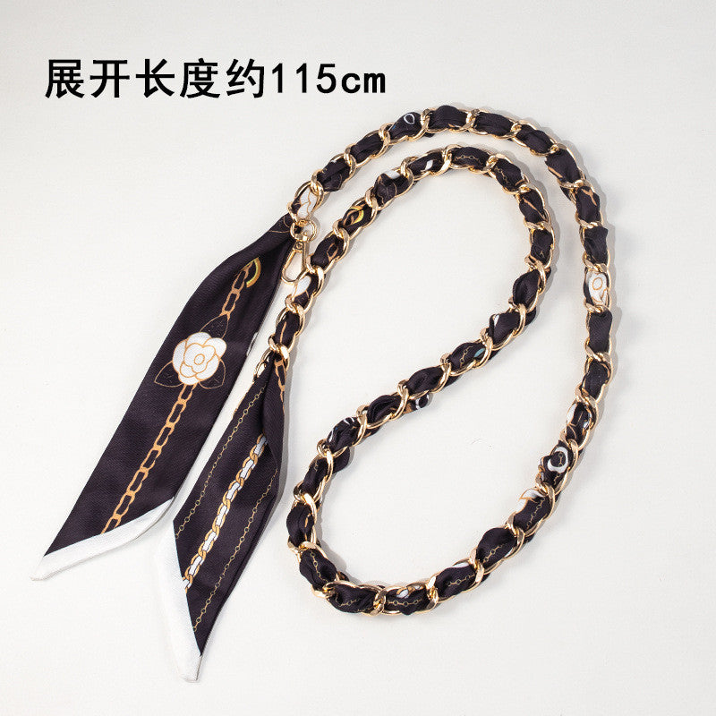 115cm Scarf Woven Bag Chain Strap | Decorative Shoulder Strap | Crossbody Replacement Chain | Sling Bag Tali/ Rantai Bag