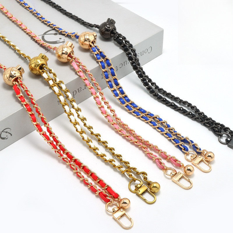 120cm- PU Leather Chain Strap with Adjustable Gold Ball Buckle | Crossbody Bag Chain Replacement | Tali / Rantai Bag