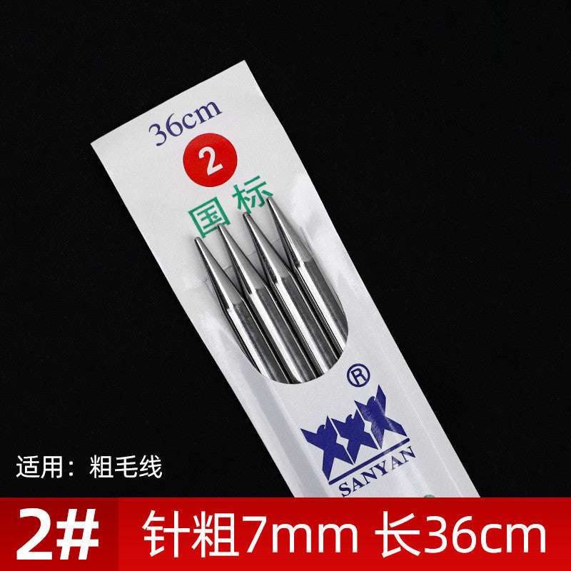 2pairs- 36cm Stainless Steel Straight Knitting Needles | Jarum Kait | Sweater Needle