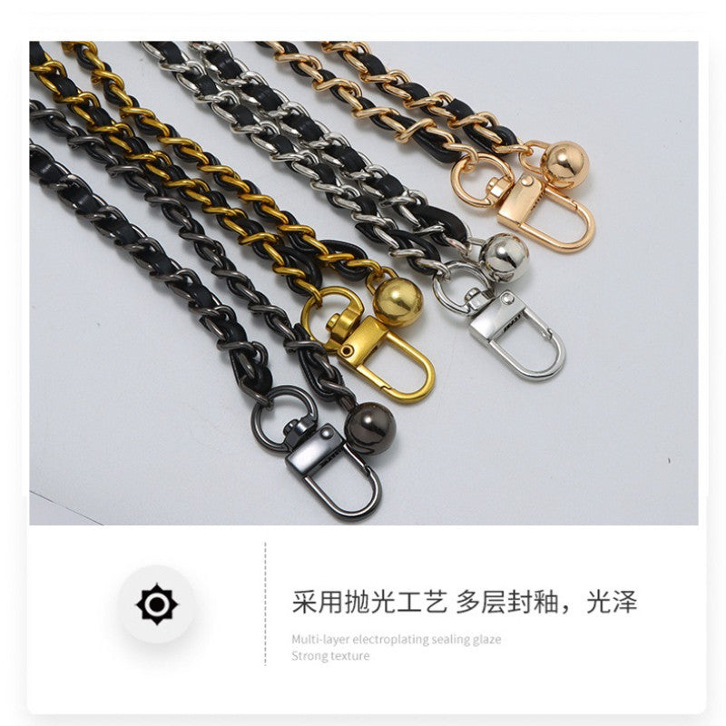 120cm- PU Leather Chain Strap with Adjustable Gold Ball Buckle | Crossbody Bag Chain Replacement | Tali / Rantai Bag