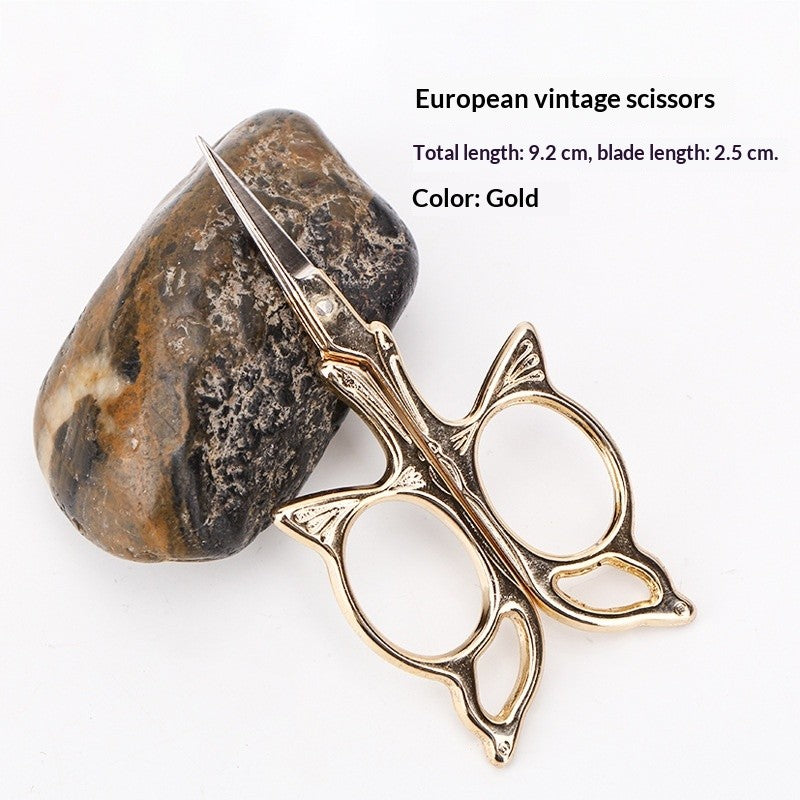Classic European Handcrafted Scissors – Small Stainless Steel Tailor Tool with Ornate Pattern | Small Cutter