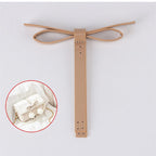 Cute PU Leather Bow Decoration | DIY Bag Accessory | Crochet Bag Charm | Handbag Decoration | Aksesori Beg