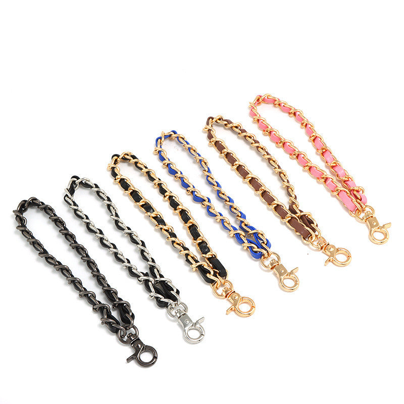 15cm Detachable Phone Wrist Strap | Luxury Metal Chain with PU Leather | Anti-Drop Hand Strap | Stylish & Durable