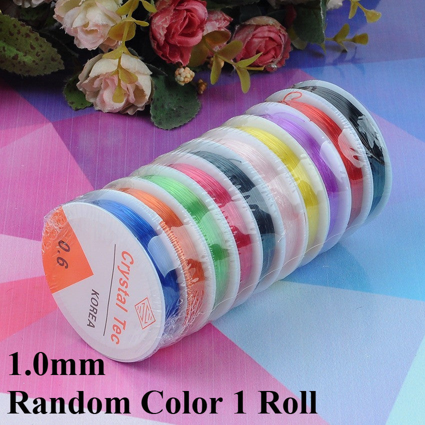 Transparent Elastic Crystal Beading Cord | DIY Jewelry String | Stretch Bead Cord for Bracelets & Necklaces | 0.4–1.0 mm