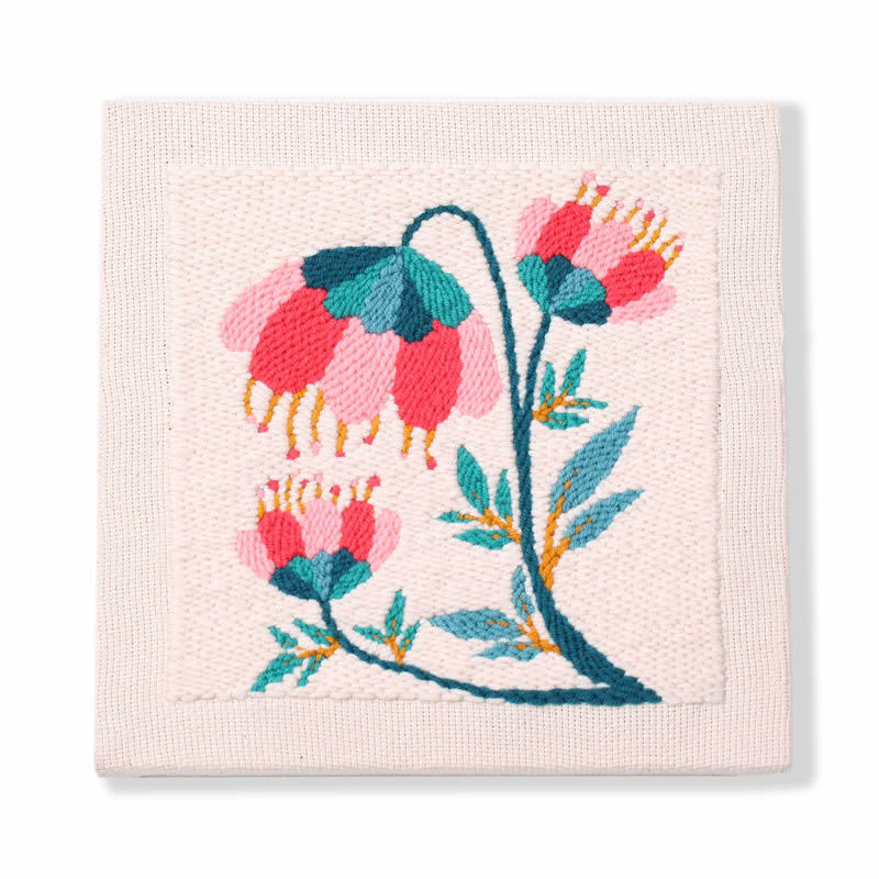 Punch Needle Embroidery Kit with Hoop & Tool | DIY Rug Punch Kit Flower Pattern | Russian Poke Needle Set