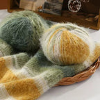 100g- Variegated Long Pile Wool Blend Yarn| Crochet & Knitting Yarn for Hat Shawl Scarf | Benang Kait | 十刻 雪宝同款 平替 羊毛混纺线