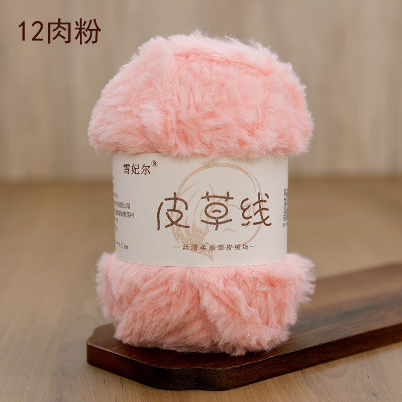 100g- Faux Mink Fur Yarn | Long Pile Plush Yarn for Hats, Scarves & DIY Knitting | Crochet Yarn | Benang Kait 皮草线 水貂绒毛线