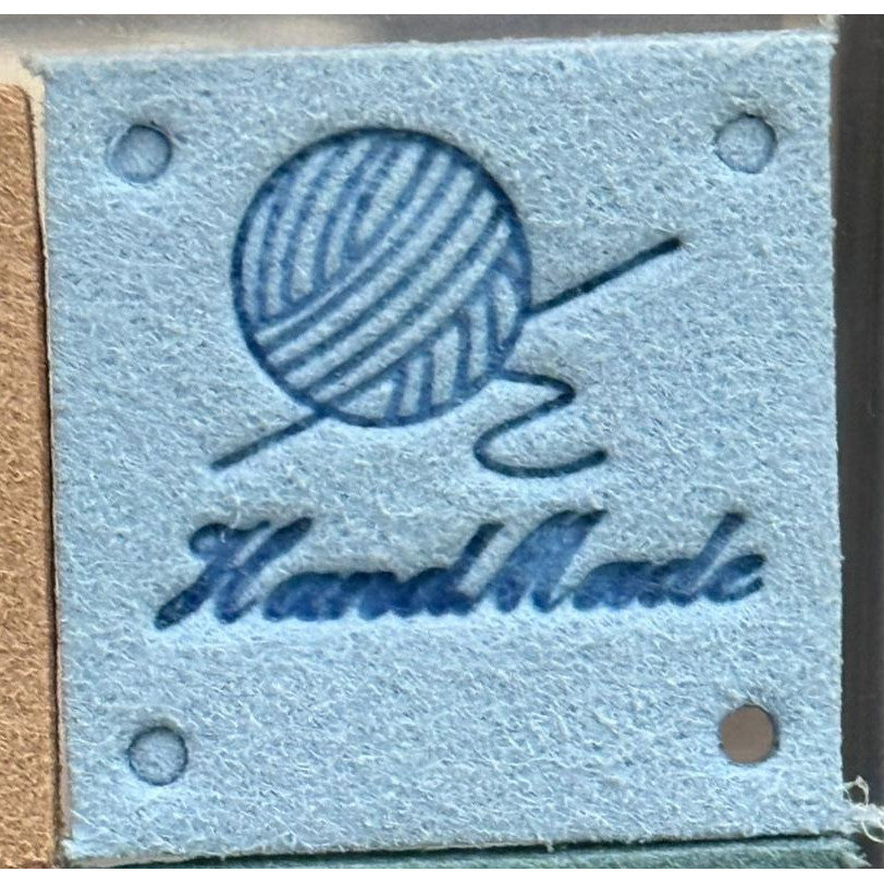 5pcs Handmade Microfiber Label Tag Color Tag Square Size Tag 彩色标签handmade毛线球四孔麂皮绒超纤皮标
