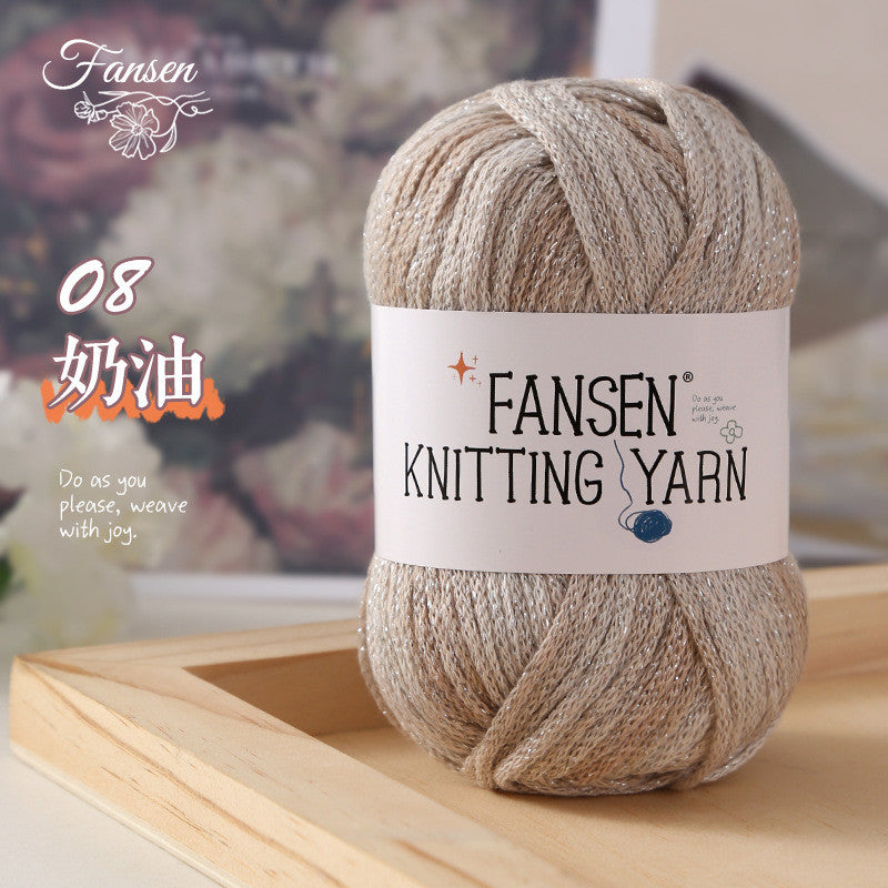 2.5mm Glitter Gradient Yarn | Graffiti Style Hollow Cotton Crochet Yarn | Benang Kait | Bag Crochet Yarn