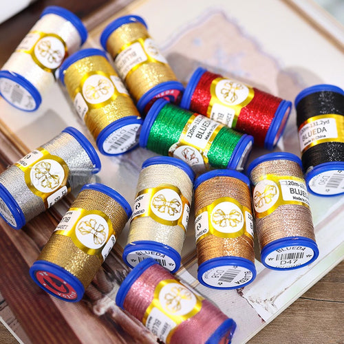 Metallic Gold Silver Thread for DIY Craft | Embroidery Cross Stitch Jewelry Making Thread Floss| Benang Sulam Emasculate