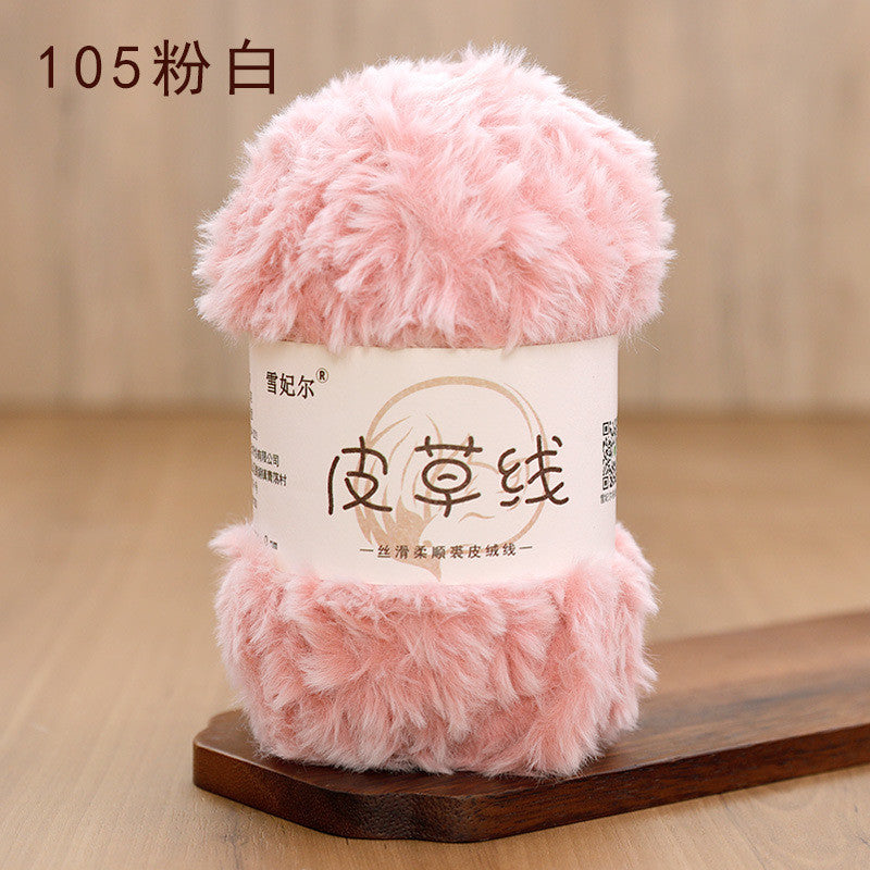 100g- Faux Mink Fur Yarn | Long Pile Plush Yarn for Hats, Scarves & DIY Knitting | Crochet Yarn | Benang Kait 皮草线 水貂绒毛线
