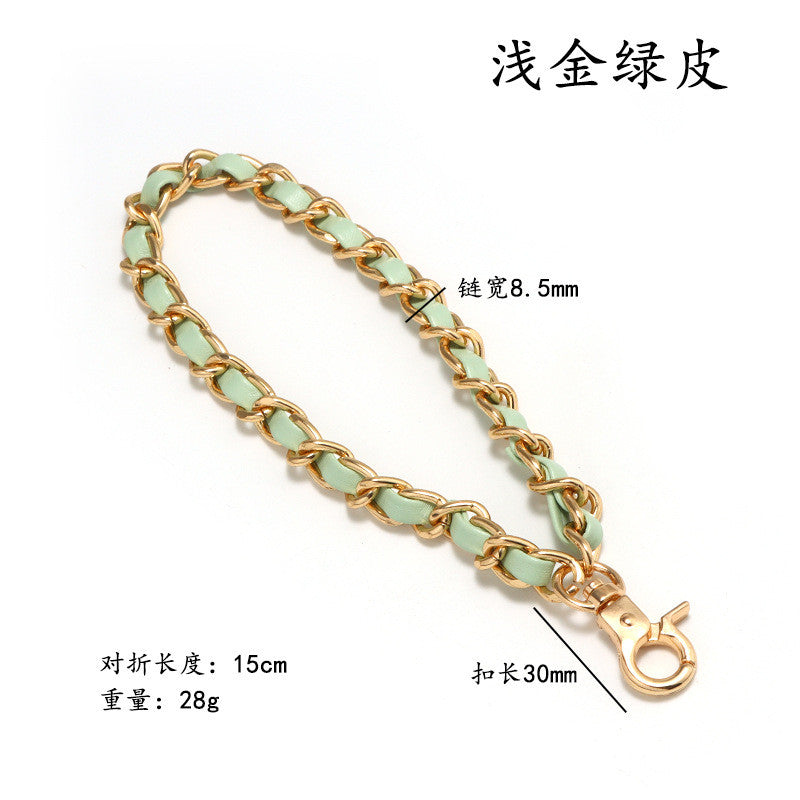 15cm Detachable Phone Wrist Strap | Luxury Metal Chain with PU Leather | Anti-Drop Hand Strap | Stylish & Durable