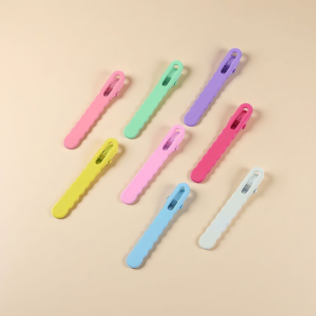 10pcs Wavy Hair Clip | Candy Color Metal Snap Clip | Bangs & Side Hair Clip | DIY Hair Accessories Supplies