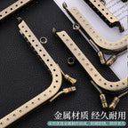 Antique Bronze Square L-Shape Metal Purse Frame | Kiss Lock | Purse Clasps | Accessories