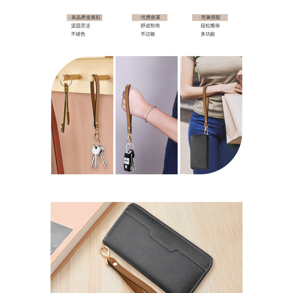15cm Detachable Phone Wrist Strap | Luxury Metal Chain with PU Leather | Anti-Drop Hand Strap | Stylish & Durable