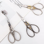 Classic European Handcrafted Scissors – Small Stainless Steel Tailor Tool with Ornate Pattern | Small Cutter