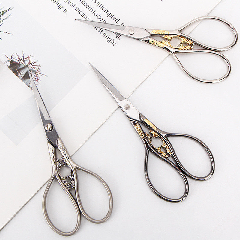 Classic European Handcrafted Scissors – Small Stainless Steel Tailor Tool with Ornate Pattern | Small Cutter