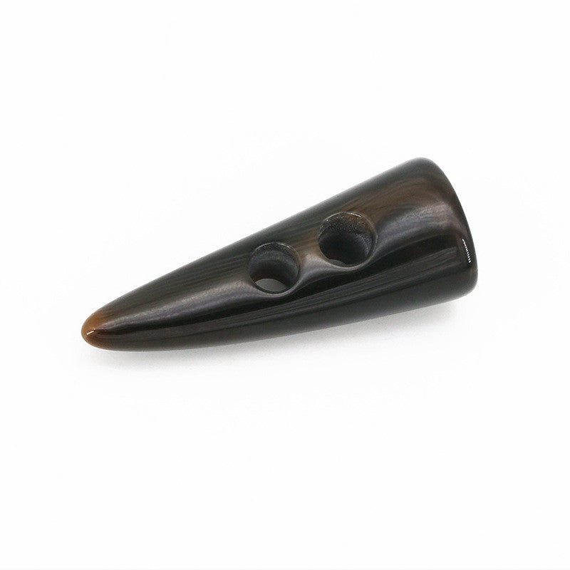 1pc - Resin Faux Horn Toggle Button for Wool Coat & Trench Coat | Button for Bag | Cow Horn Shaped Button