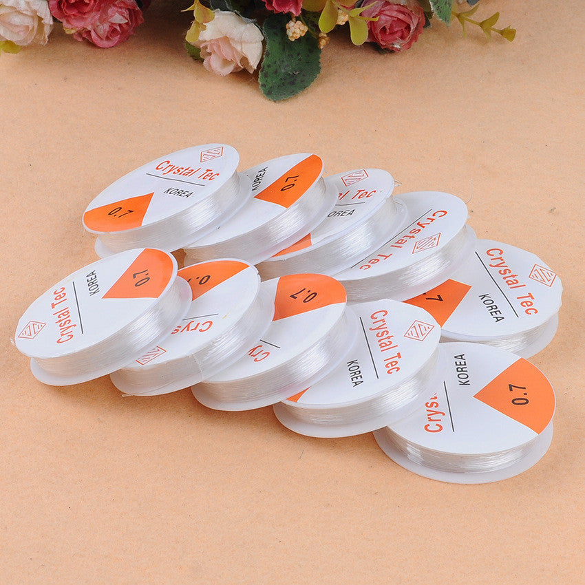 Transparent Elastic Crystal Beading Cord | DIY Jewelry String | Stretch Bead Cord for Bracelets & Necklaces | 0.4–1.0 mm
