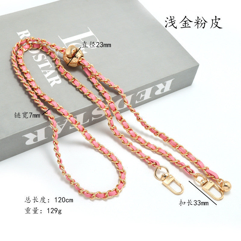 120cm- PU Leather Chain Strap with Adjustable Gold Ball Buckle | Crossbody Bag Chain Replacement | Tali / Rantai Bag