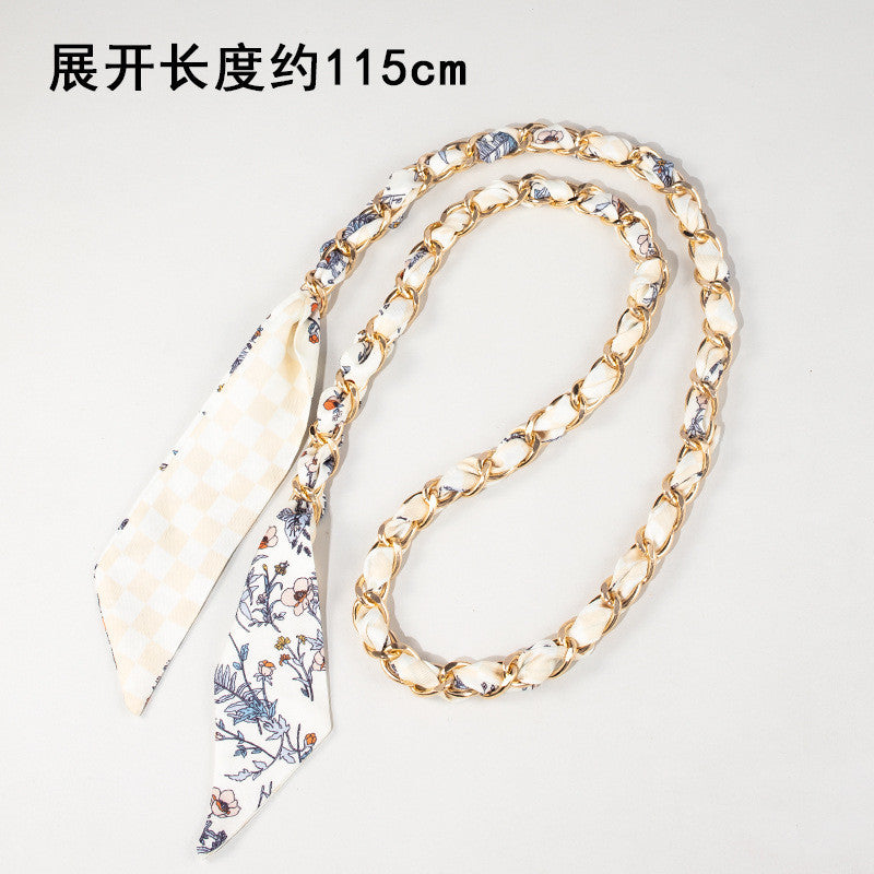115cm Scarf Woven Bag Chain Strap | Decorative Shoulder Strap | Crossbody Replacement Chain | Sling Bag Tali/ Rantai Bag