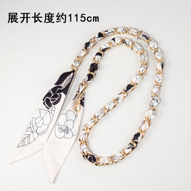 115cm Scarf Woven Bag Chain Strap | Decorative Shoulder Strap | Crossbody Replacement Chain | Sling Bag Tali/ Rantai Bag