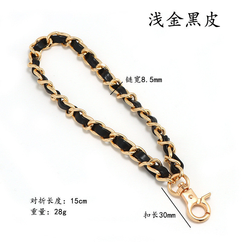 15cm Detachable Phone Wrist Strap | Luxury Metal Chain with PU Leather | Anti-Drop Hand Strap | Stylish & Durable