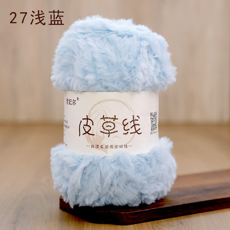100g- Faux Mink Fur Yarn | Long Pile Plush Yarn for Hats, Scarves & DIY Knitting | Crochet Yarn | Benang Kait 皮草线 水貂绒毛线