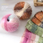 100g- Variegated Long Pile Wool Blend Yarn| Crochet & Knitting Yarn for Hat Shawl Scarf | Benang Kait | 十刻 雪宝同款 平替 羊毛混纺线