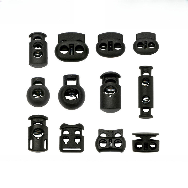 5pcs-Plastic Spring Cord Lock Stopper – Single Hole / Double Hole Drawstring Toggle – Nose Cord Lock for Bags & Clothing
