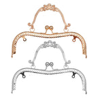 Embossed M-Shape Plum Blossom Metal Purse Frame DIY Handbag Hardware Clasp Lock | Kiss Lock Frame