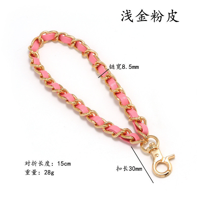15cm Detachable Phone Wrist Strap | Luxury Metal Chain with PU Leather | Anti-Drop Hand Strap | Stylish & Durable